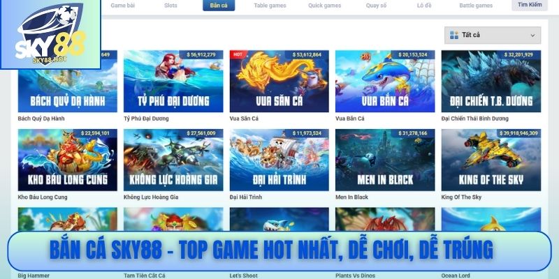 Bắn cá SKY88 - Top game hot nhất, dễ chơi, dễ trúng
